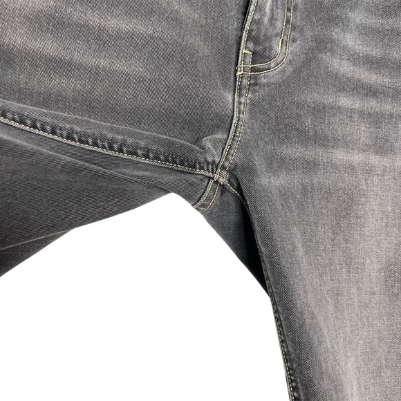 Current/Elliott Sample Gray Mid Rise Raw Step Hem Cropped Distressed Jeans - Picture 3 of 13